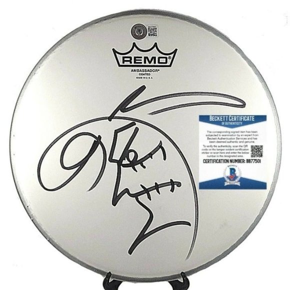 Jeff Hardy Autographed 10" Drumhead with Original Artwork Sketch Beckett Signed - Picture 1 of 6